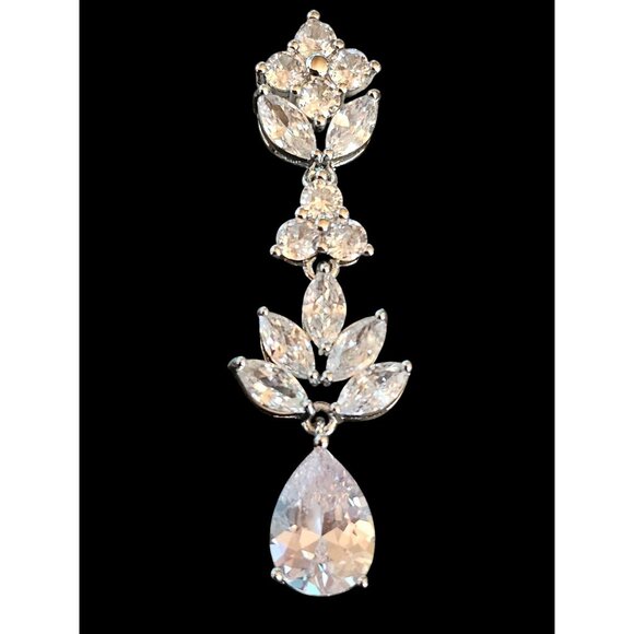 Large Teardrop Silver Earring - Picture 3 of 4